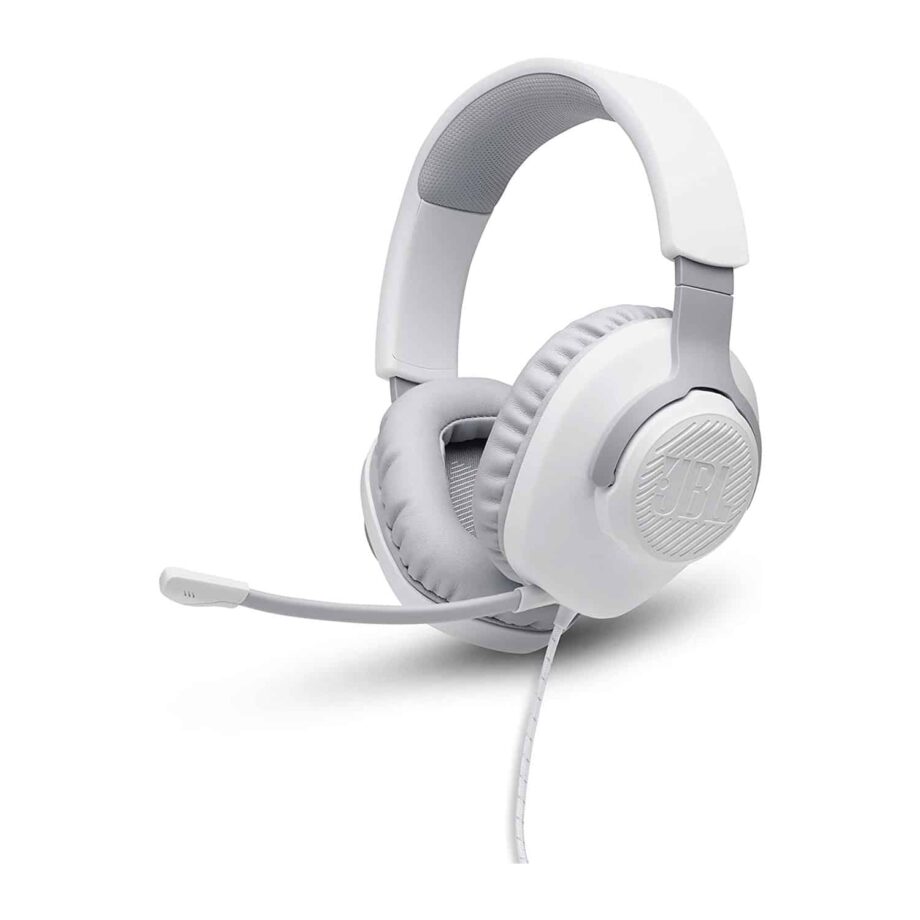 JBL Quantum 100 Wired Gaming Headphones - White