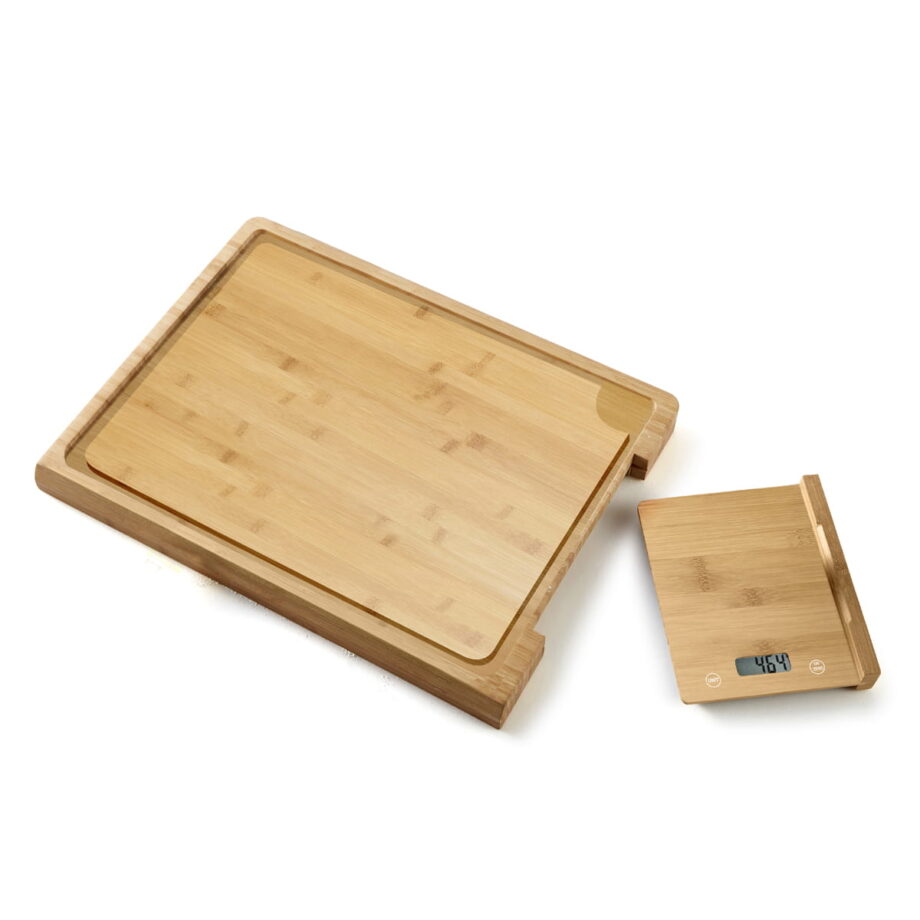 Platinet Bamboo Chopping Board with Electronic Kitchen Scale