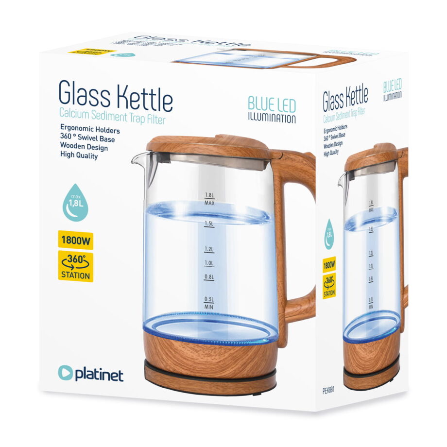 Platinet Glass Kettle Calcium Sediment Trap Filter 360' Swivel Base