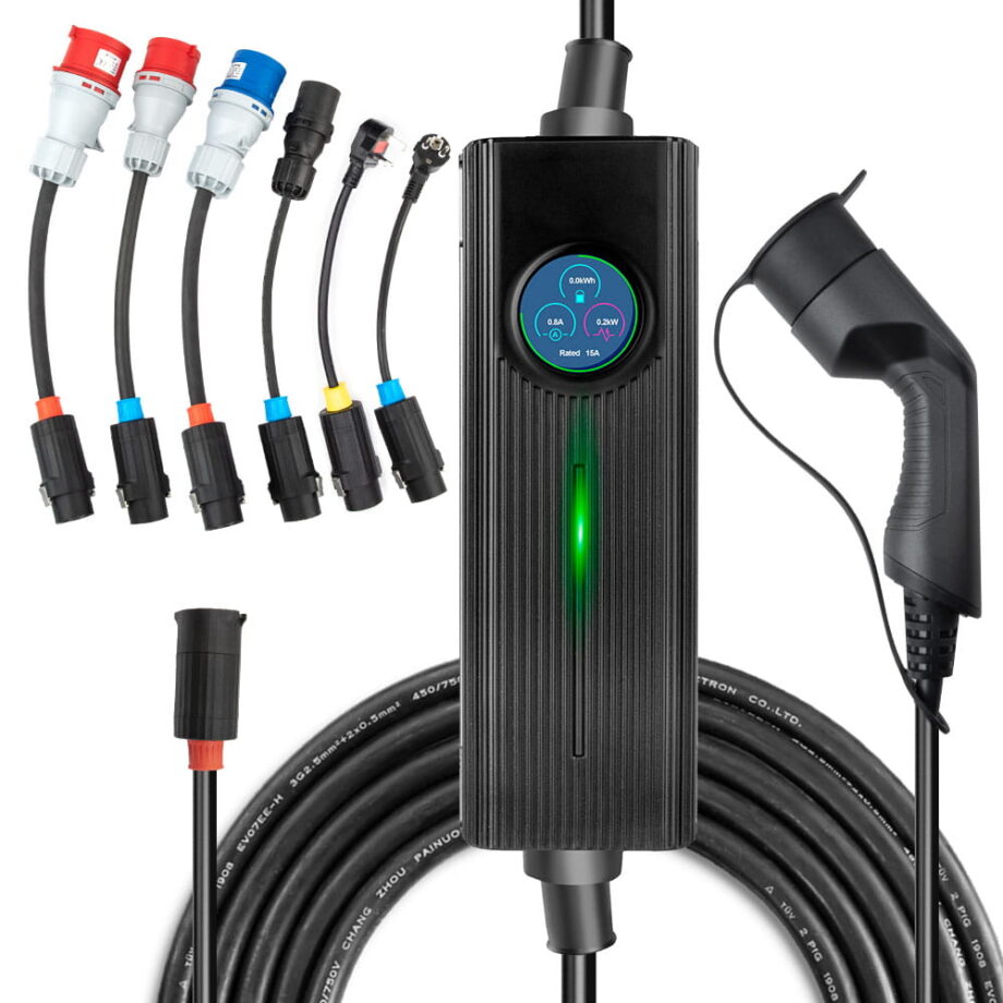 Mobile charging station, EV car charger 32A 16kW