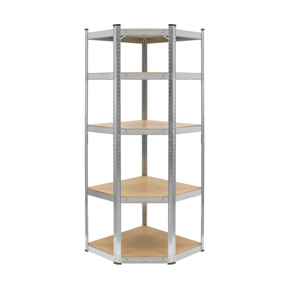 Corner metal storage rack 180x40x70 silver Rebel