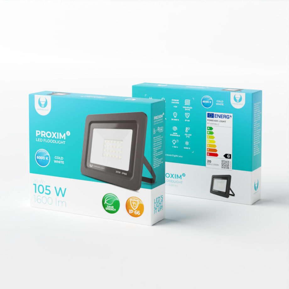 Floodlight LED PROXIM II 20W |6000K| IP66 Forever Light RTV003612