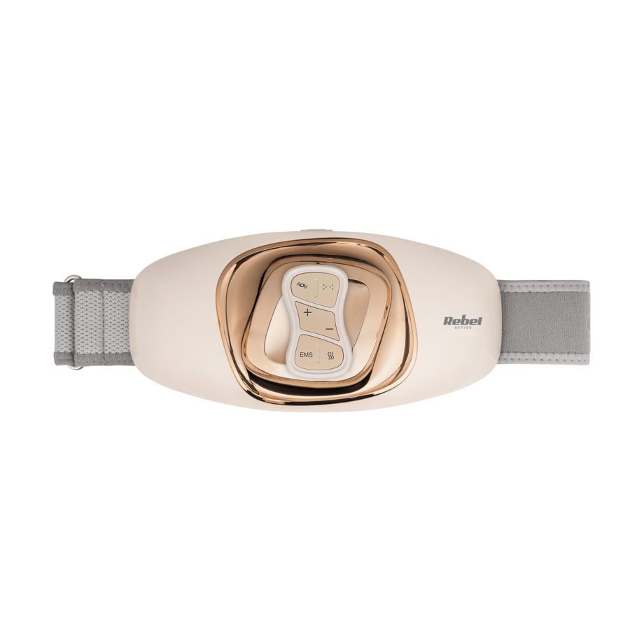 Abdominal muscle massage/stimulation belt, heating, wireless+remote control. RBA-6008