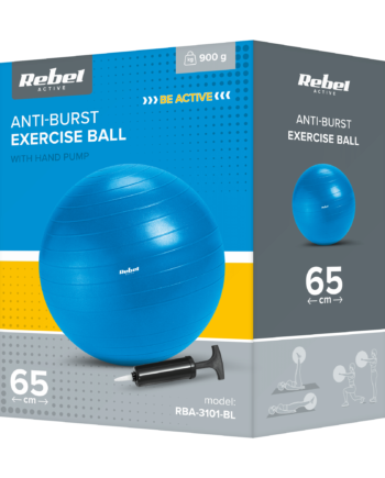 Rehabilitation gymnastic ball 65cm with hand pump, blue RBA-3101-BL