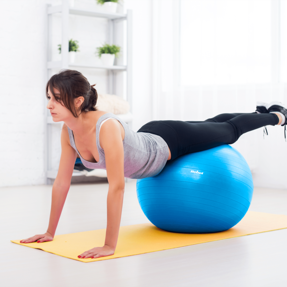 Rehabilitation gymnastic ball 65cm with hand pump, blue RBA-3101-BL