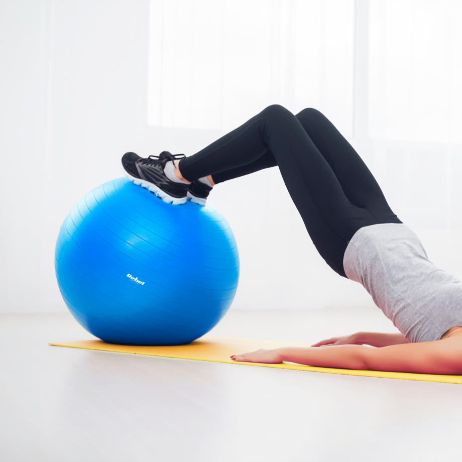 Rehabilitation gymnastic ball 65cm with hand pump, blue RBA-3101-BL