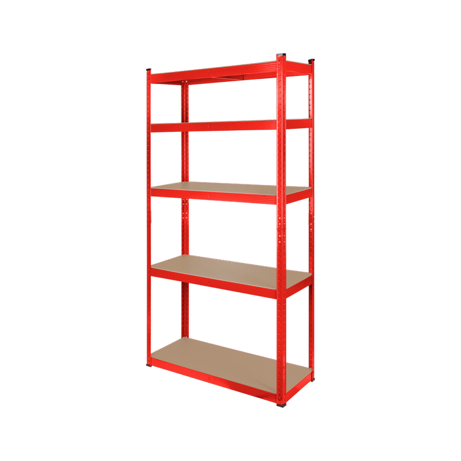 Metal warehouse shelf 180x90x40 red Rebel RB-1251R