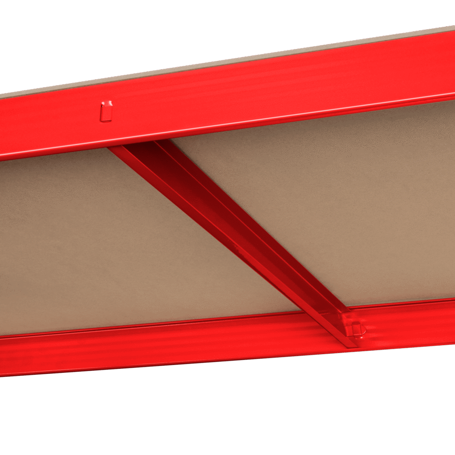 Metal warehouse shelf 180x90x40 red Rebel RB-1251R