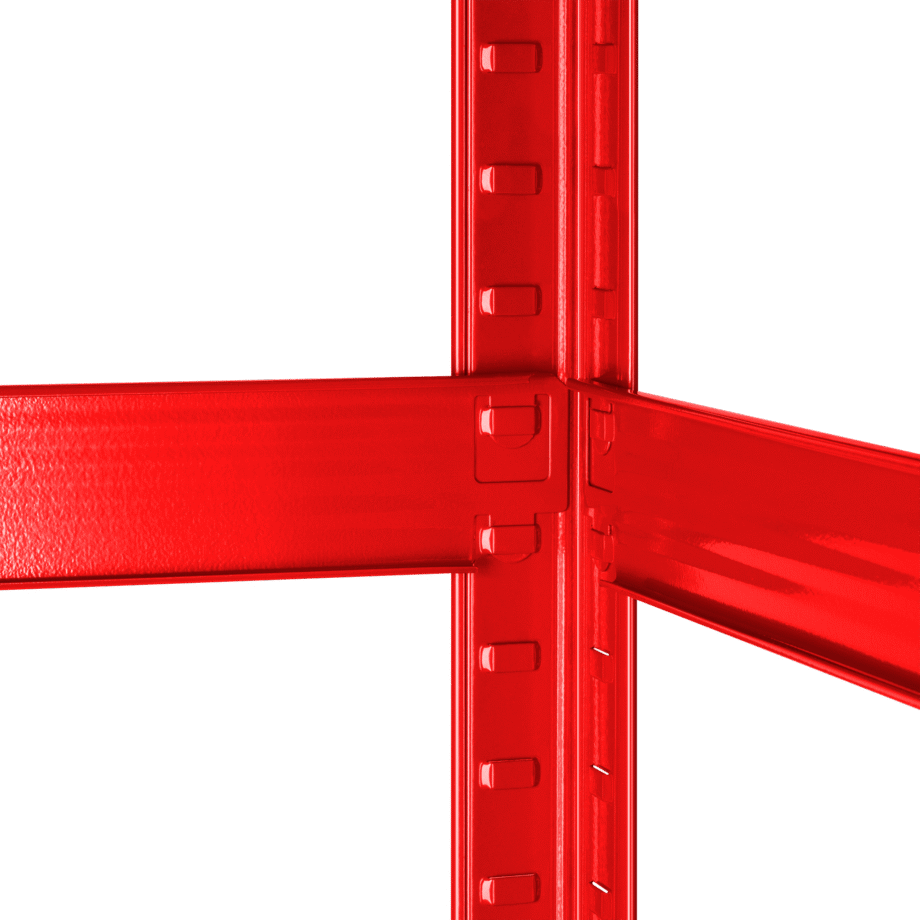 Metal warehouse shelf 180x90x40 red Rebel RB-1251R