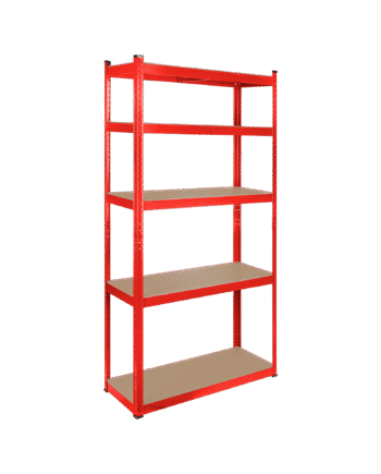 Metal warehouse shelf 180x90x40 red Rebel RB-1251R