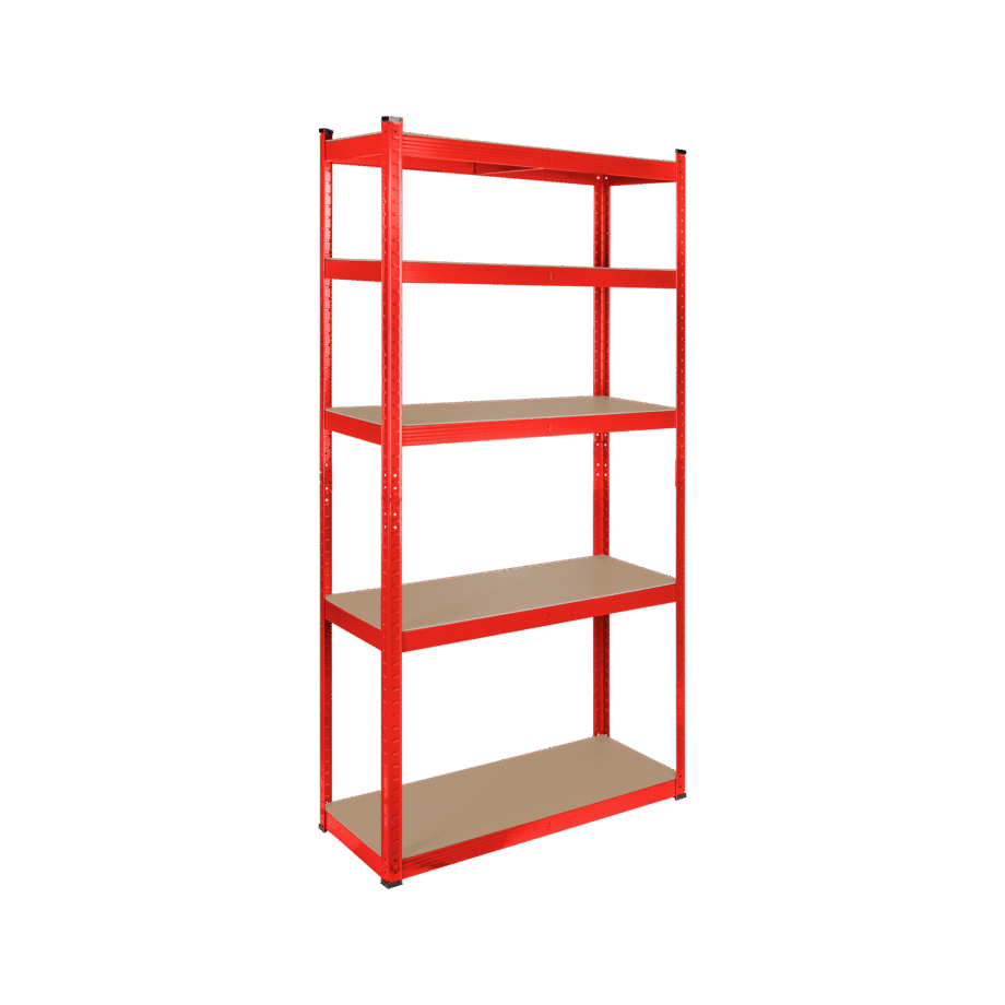 Metal warehouse shelf 180x90x40 red Rebel RB-1251R