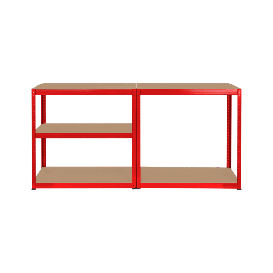 Metal warehouse shelf 180x90x40 red Rebel RB-1251R