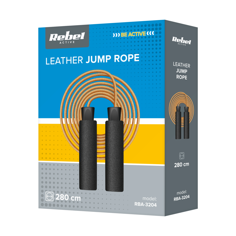 Leather Boxing Skipping Rope with Foam Handle and Metal Bearing RBA-3204