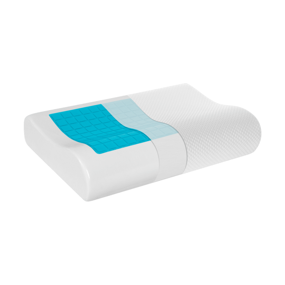 Profiled orthopedic pillow made of memory foam with cooling gel, REBEL ACTIVE RBA-6001