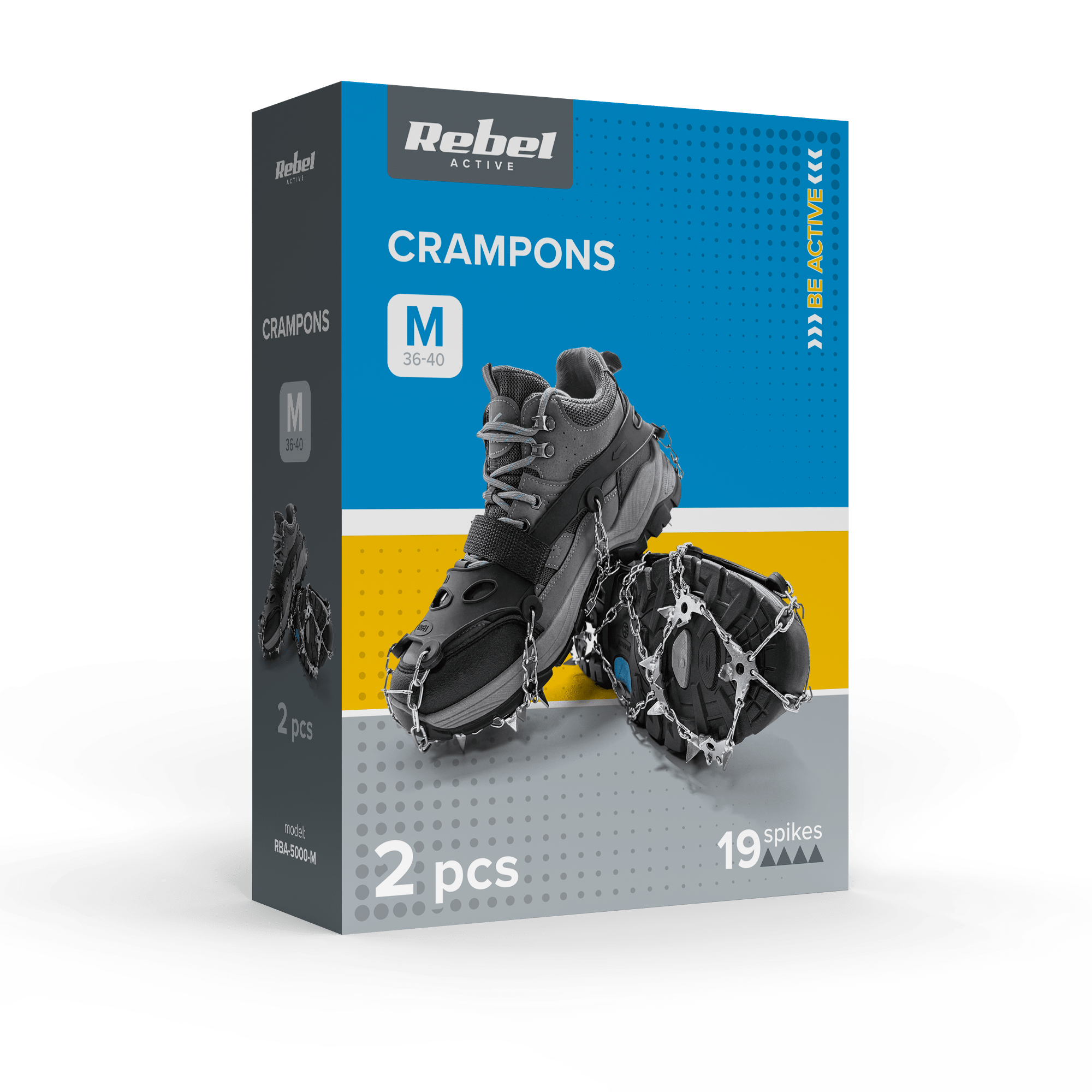 Handles with spikes for hiking boots, size M ( 36 - 40 ) , Snow Boots REBEL ACTIVE RBA-5000-M