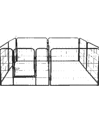 Modular dog playpen, steel pen, size S, 8 panels 80x60 cm, REBEL ANIMALS