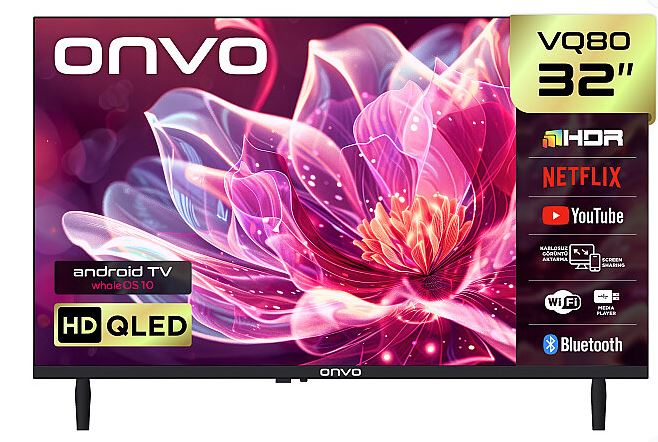 ONVO 32VQ80F2HA 32'' - 32In QLED HD- Frameless Android Tv/Whale 0S10