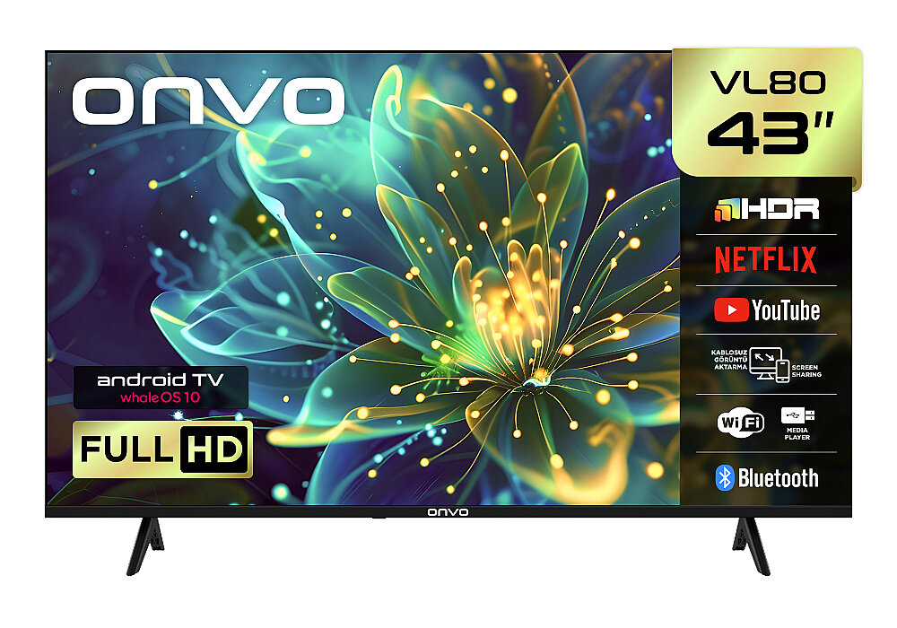 Onvo 43VL80F3FA 43'' 43In QLED FHD- Frameless Android Tv/Whale OS10