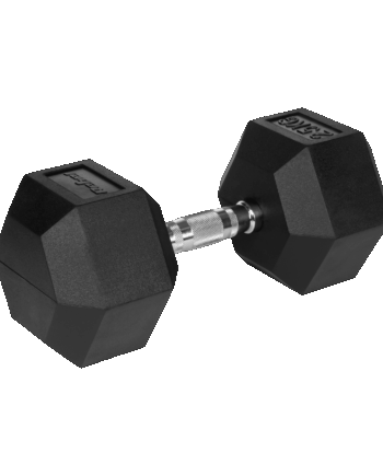 Rubberized Cast Iron Dumbbell HEX 25 kg REBEL ACTIVE