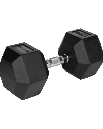 Rubberized Cast Iron Dumbbell HEX 27.5 kg REBEL ACTIVE