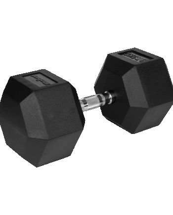Rubberized Cast Iron Dumbbell HEX 37.5 kg REBEL ACTIVE