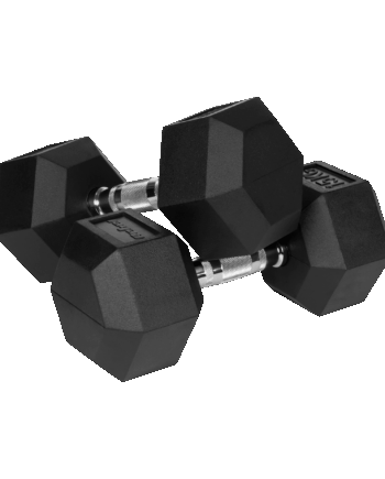Rubberized cast iron dumbbells HEX 2x15 kg REBEL ACTIVE