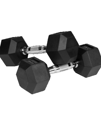 Rubberized cast iron dumbbells HEX 2x5 kg REBEL ACTIVE