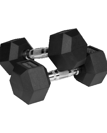 Rubberized cast iron dumbbells HEX 2x9 kg REBEL ACTIVE