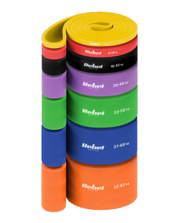 TPE Exercise Band Set - Power Band PT-S7, 4-82 kg, 7 TPE Bands, REBEL ACTIVE
