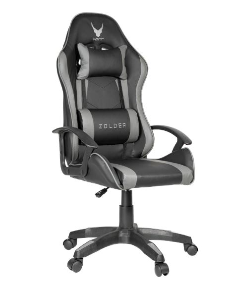 VARR GAMING CHAIR ZOLDER GAS LIFT TWO PILLOWS GREY+BLACK