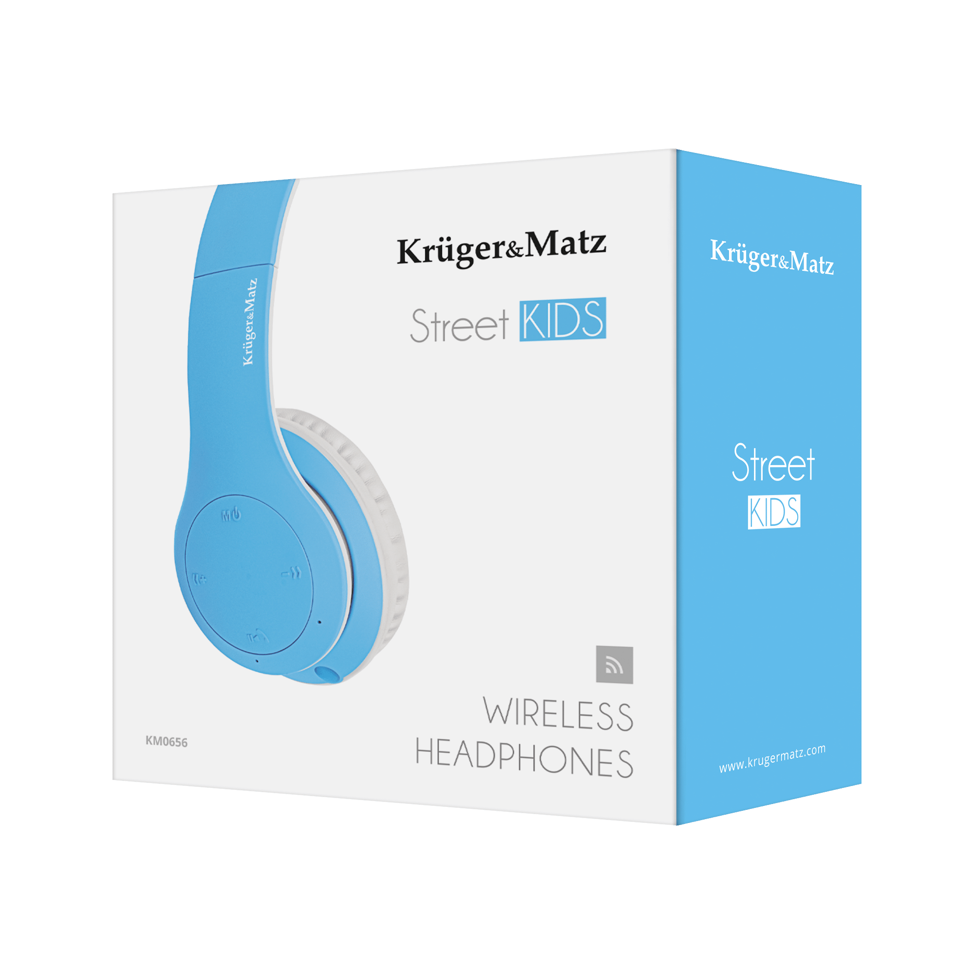 Wireless over-ear headphones for children Kruger&Matz model Street Kids, blue