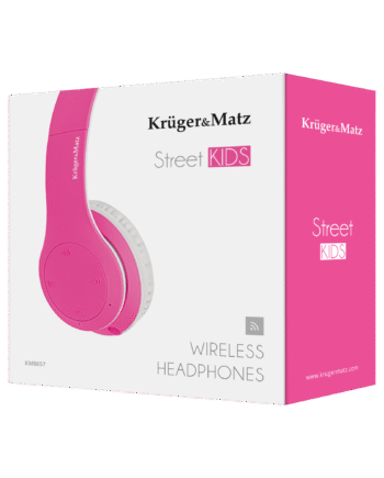 Wireless over-ear headphones for children Kruger&Matz model Street Kids, pink