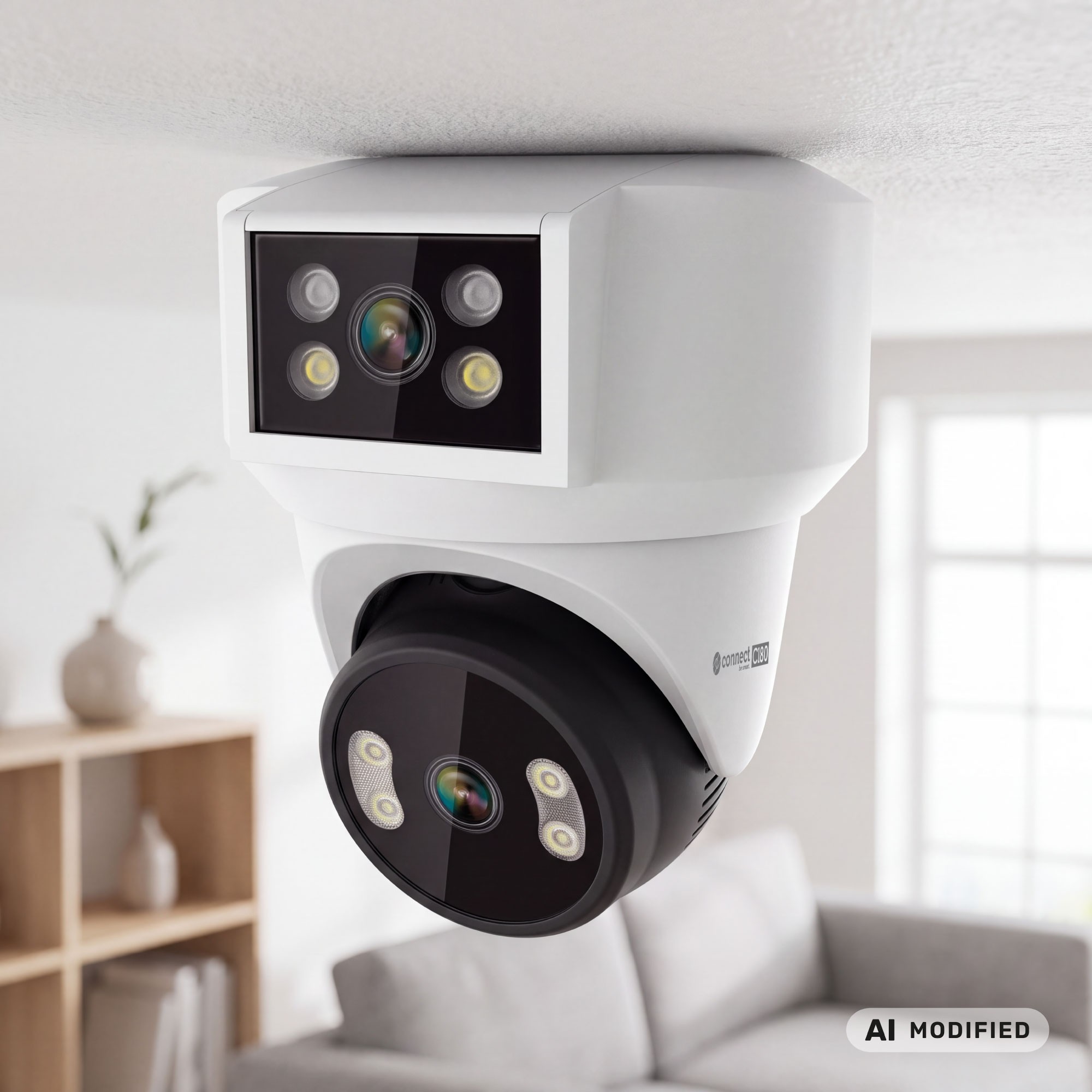 Kruger&Matz Connect C180 WiFi Camera 2x PTZ Lens 360° 2K Tuya Smart Life Color Night Audio AI