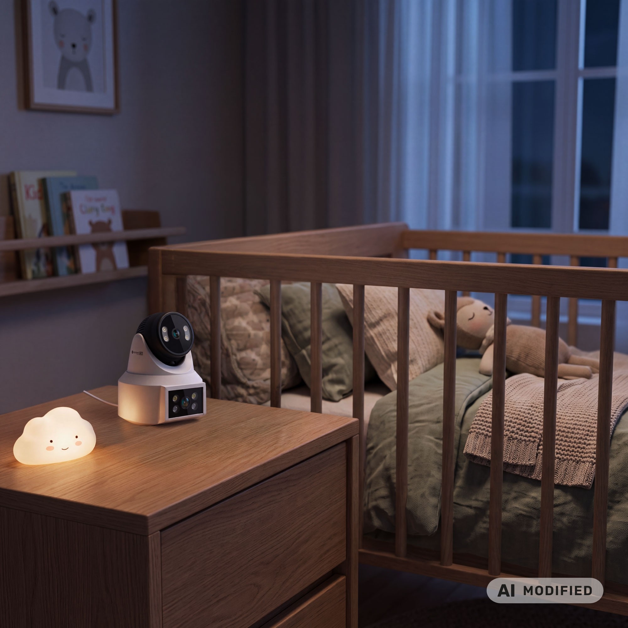 Kruger&Matz Connect C180 WiFi Camera 2x PTZ Lens 360° 2K Tuya Smart Life Color Night Audio AI