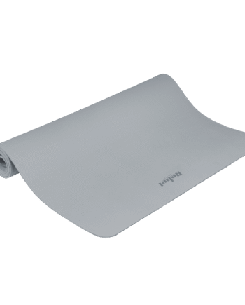 Gymnastic mat for yoga, pilates, fitness, 200x115cm, thickness 1cm, TPE material, grey, REBEL ACTIVE